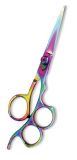 Professional Hair Cutting Scissor with razor edge. Multicolor Coating. Three Rings.